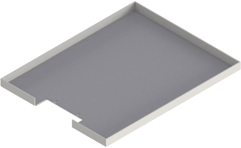Produktbild UBK 401 225  -  Deckel für Bürstenauslass zu UBK 400 mit Kante geschlossen aus ALU 2.5mm, 22mm Vertiefung